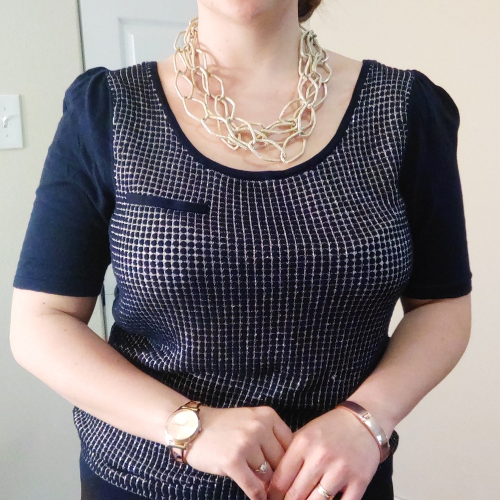 Navy Blue Blouse, Antonio Melanie Size L
